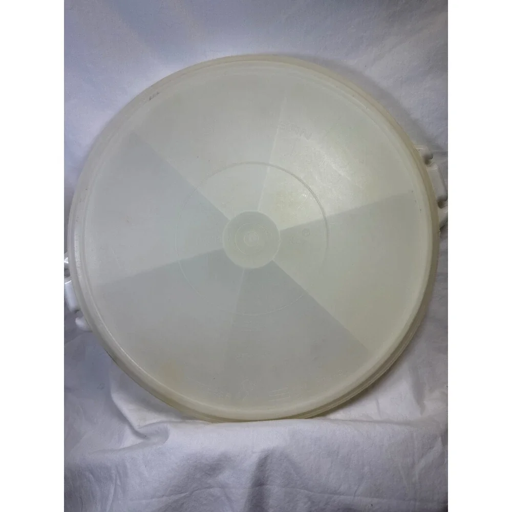 Tupperware Party Susan Serving Tray with Lid Sheer White 6 Compartment 466-4